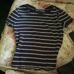 OG Tee Collective Black Striped Women's Top
